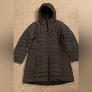 Women's Dark Gray Hooded Puffer Coat